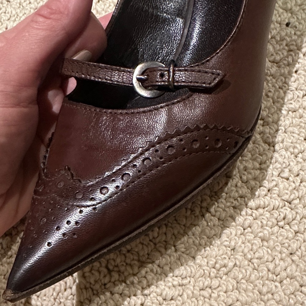 Brown Italian Leather Women's Shoes